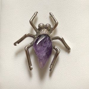 Jasper spider brooch
